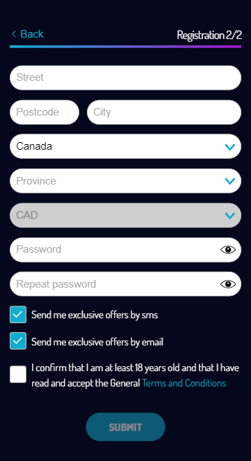 Second visual guide for registering on Lucky8.