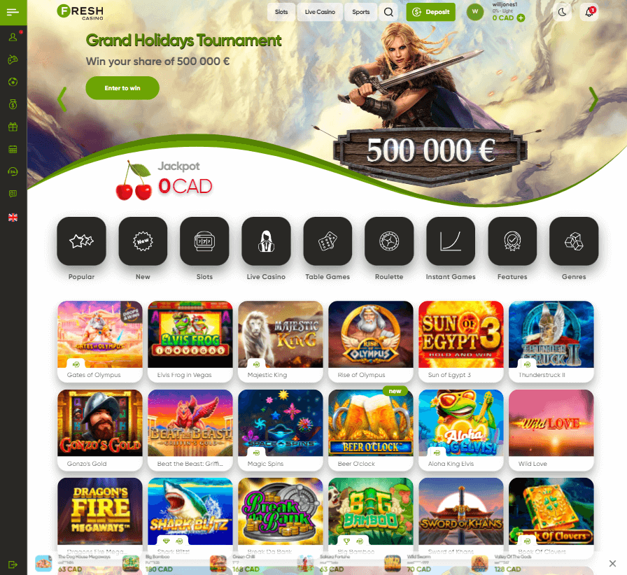 Fresh Casino Desktop Preview 1