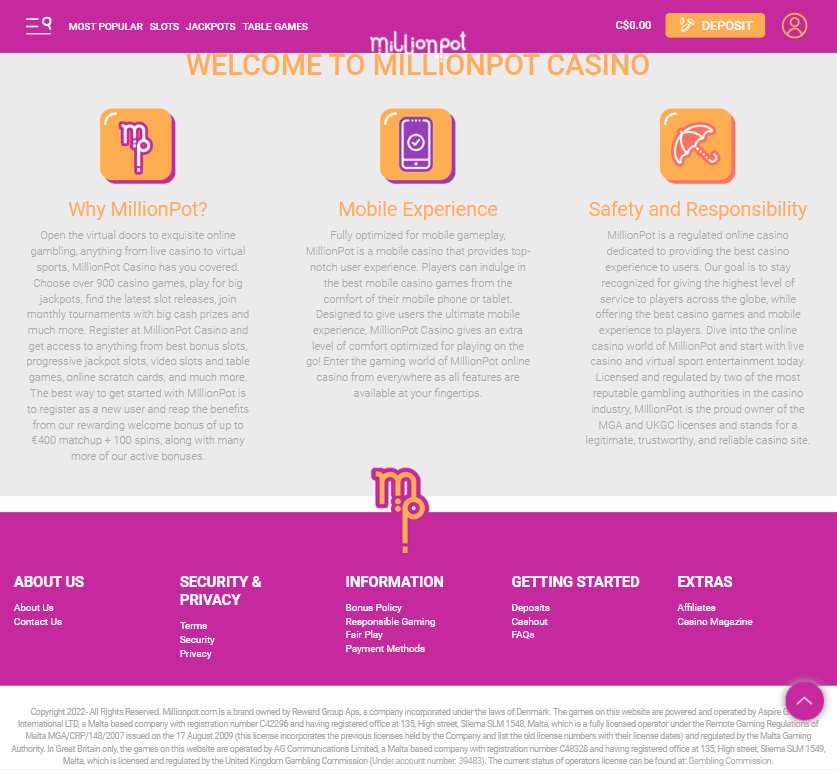 Millionpot Desktop Preview 1