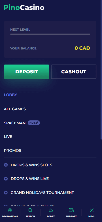 PinoCasino Mobile Preview 2