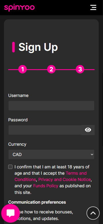 SpinYoo Casino Sign-Up Process Image 3