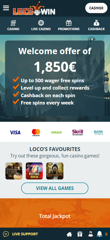 Locowin Casino Mobile Preview 1