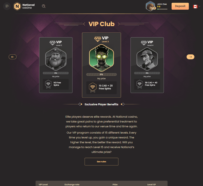 National Casino Desktop Preview 1