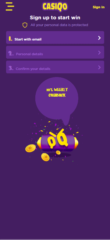 CasiQo Registration Process Image 1