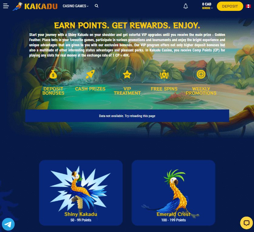 Kakadu Casino Desktop Preview 2