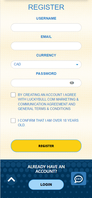 Visual Reference: Lucky Bull Casino Sign-up Process Image 1