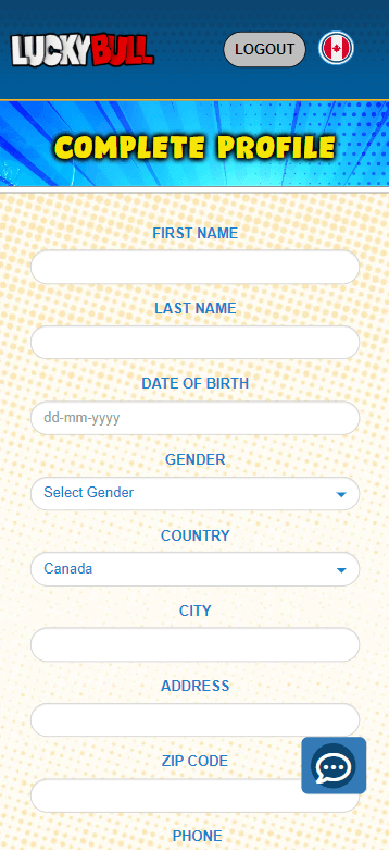 Visual Reference: Lucky Bull Casino Sign-up Process Image 2
