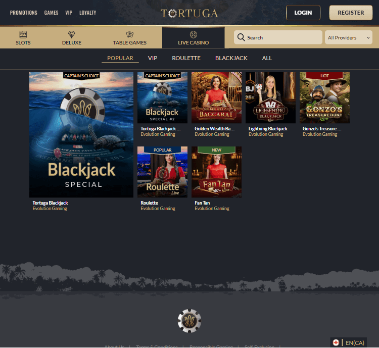 Tortuga Casino Desktop Preview 2