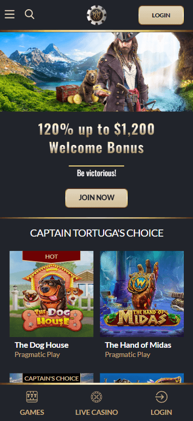 Tortuga Casino Mobile Preview 1
