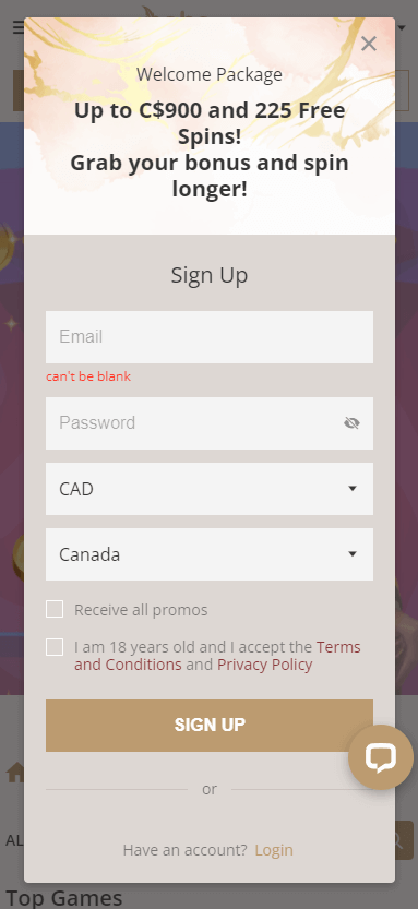 Image 2 of Boho Casino Registration Process