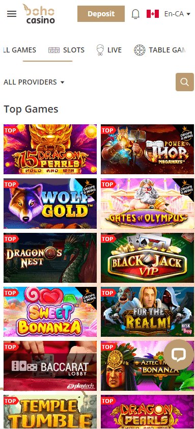 Boho Casino Mobile Preview 1
