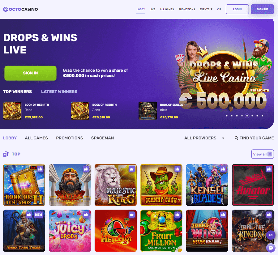 Octocasino Desktop Preview 1