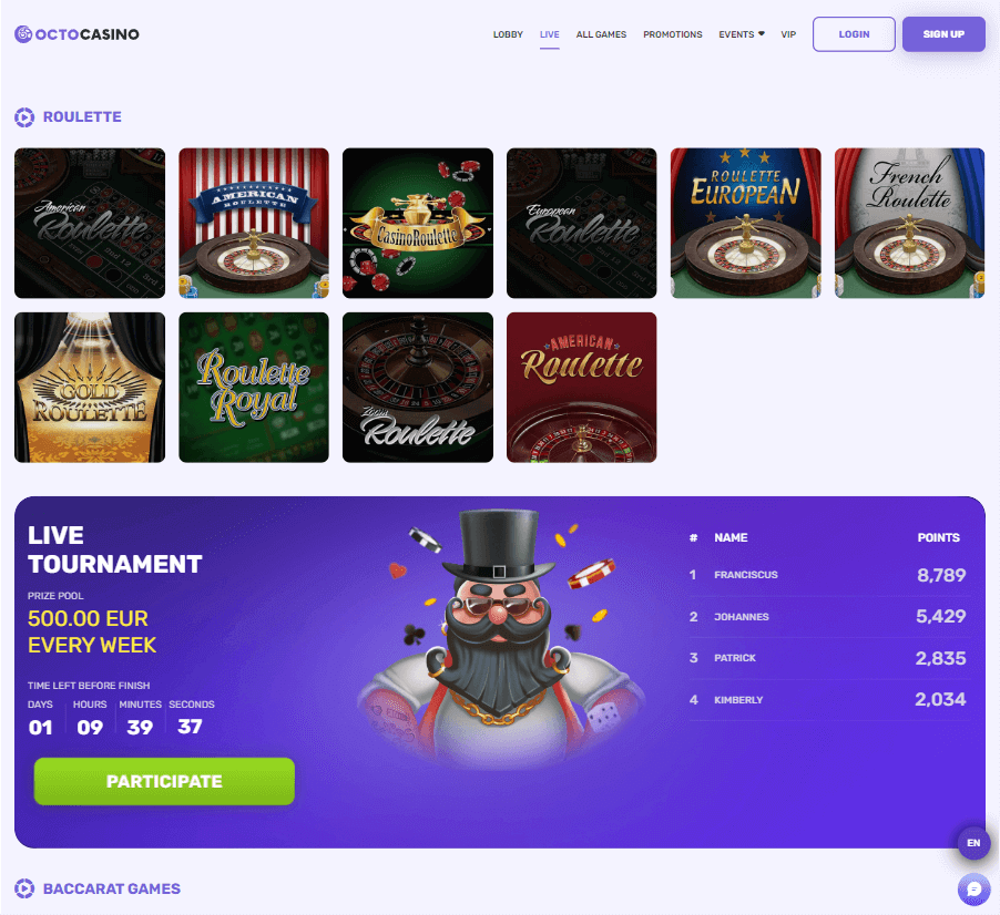 Octocasino Desktop Preview 2