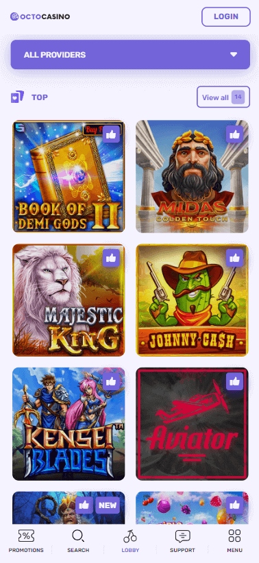 Octocasino Mobile Preview 1