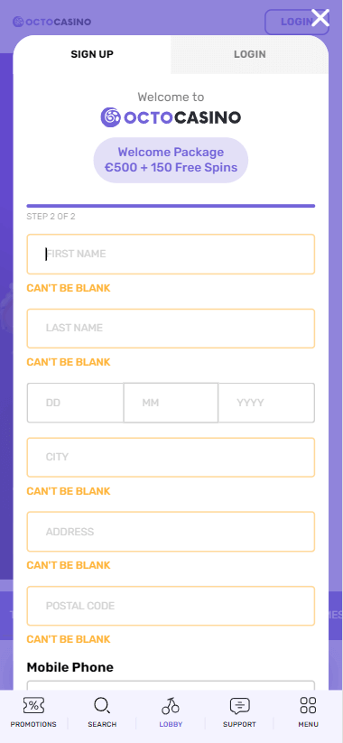 Visual Guide to Octocasino Registration Process Image 2