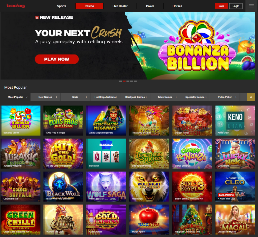 Bodog Casino Desktop Preview 1