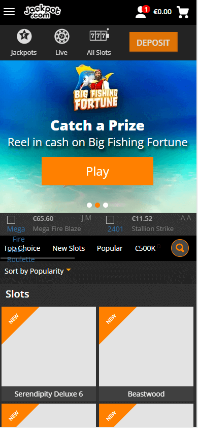 Jackpot.com Mobile Preview 1