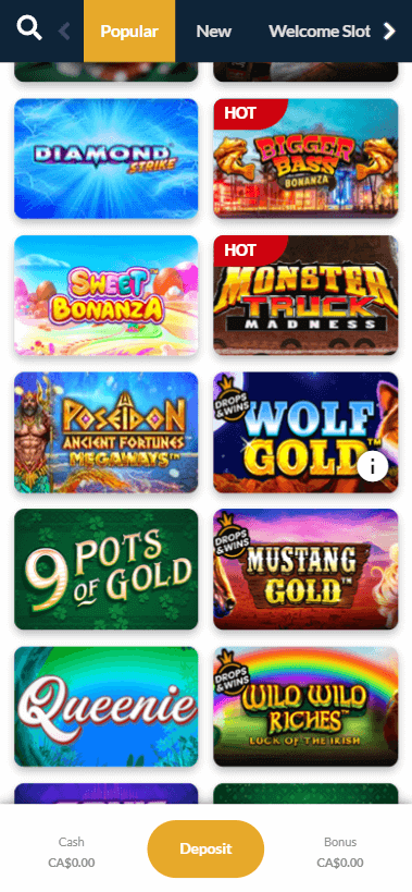 Mango Spins Casino Mobile Preview 1