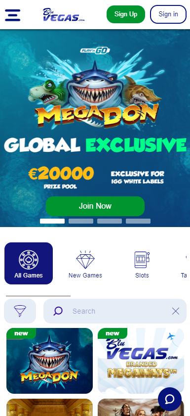 BluVegas Casino Mobile Preview 2