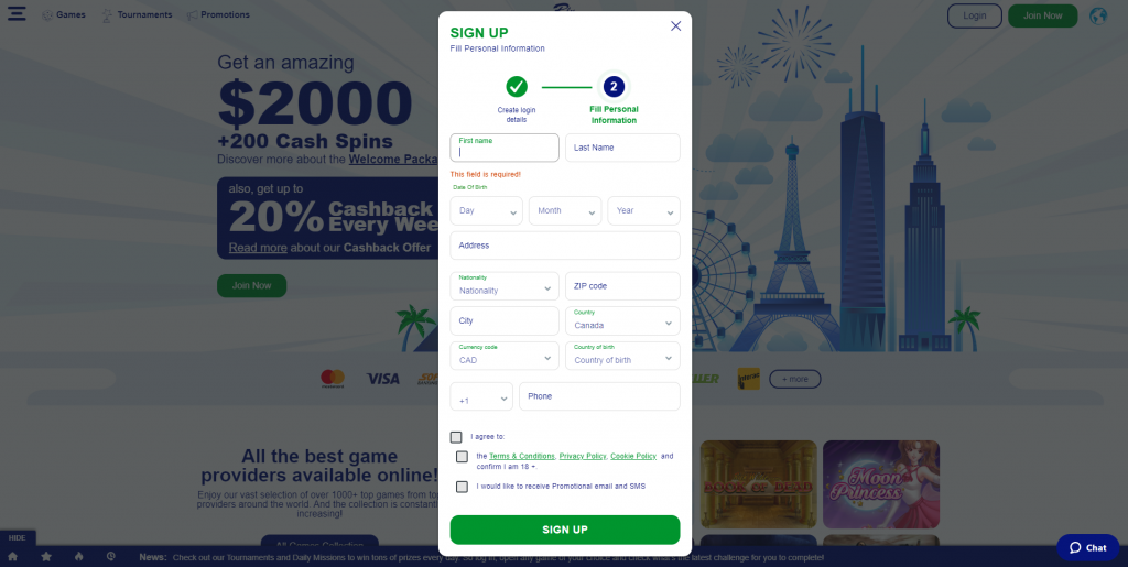 Image 2 of BluVegas Casino Registration