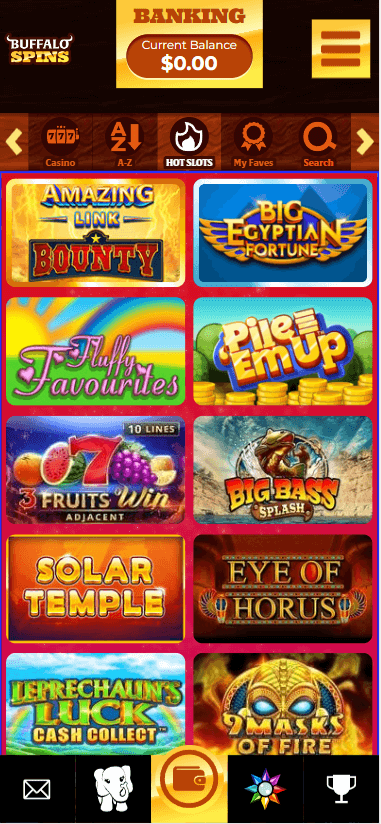 Buffalo Spins Casino Mobile Preview 2