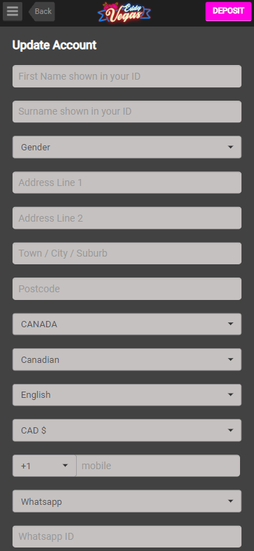 EddyVegas Casino's mobile version preserves the full feature set of the desktop version, allowing for instant access to games and sections without needing an app. Simply visit the casino from your smartphone's browser as you would on a larger device.