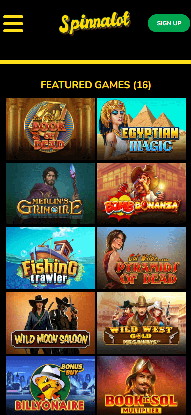 Spinnalot Casino Mobile Preview 1