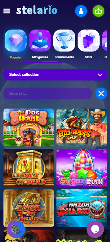 Stelario Casino Mobile Preview 1