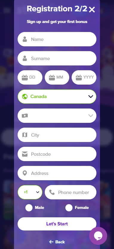 Stelario Casino Sign-Up Process Illustration 2