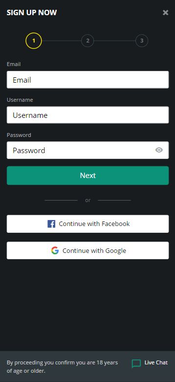 Snapshot of the 1Bet Casino Registration Process - Image 1