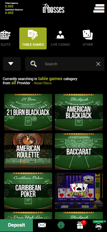 Dbosses Casino Mobile Preview 2