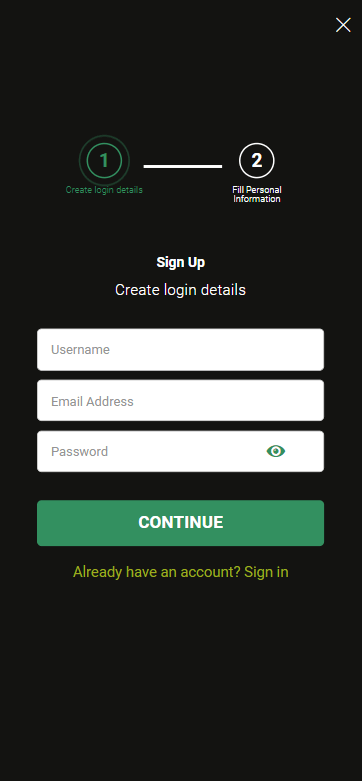 Dbosses Casino Signup Process Image 1