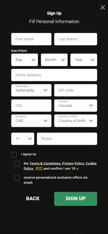 Dbosses Casino Signup Process Image 2