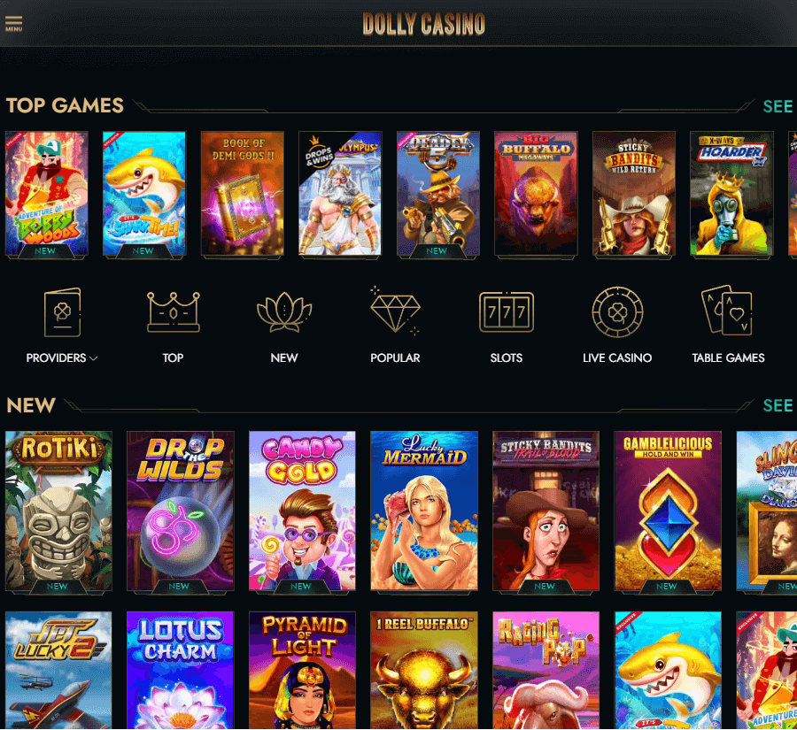 DollyCasino Desktop Preview 1