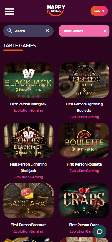 HappySpins Casino Mobile Preview 2