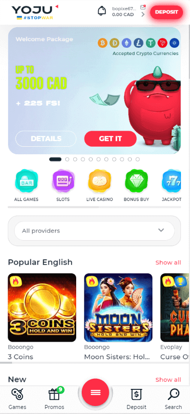 Yoju Casino Mobile Preview 1