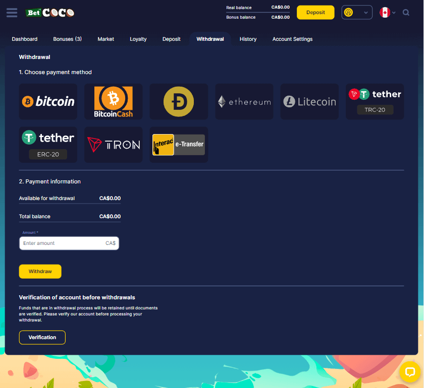 BetCoco Casino Desktop Preview 1