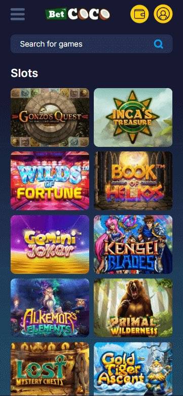 BetCoco Casino Mobile Preview 2