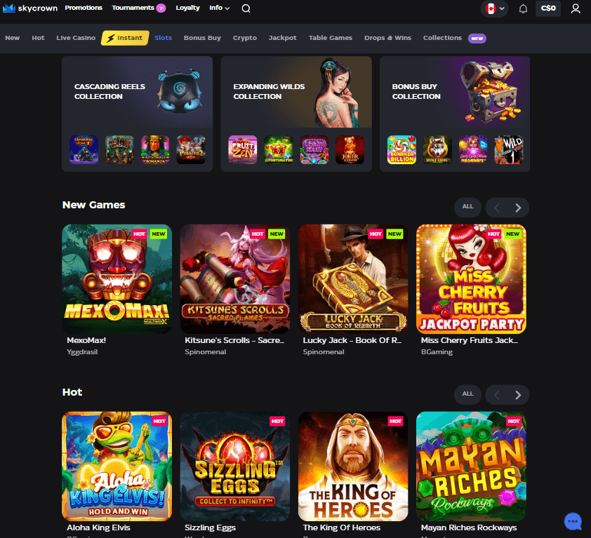 SkyCrown Casino Desktop Preview 2