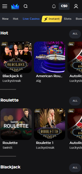 SkyCrown Casino Mobile Preview 2