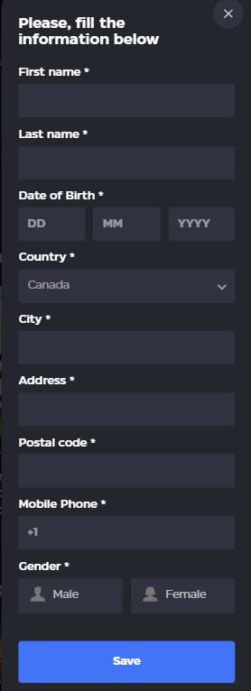 Visual representation of SkyCrown Casino's registration steps - 2