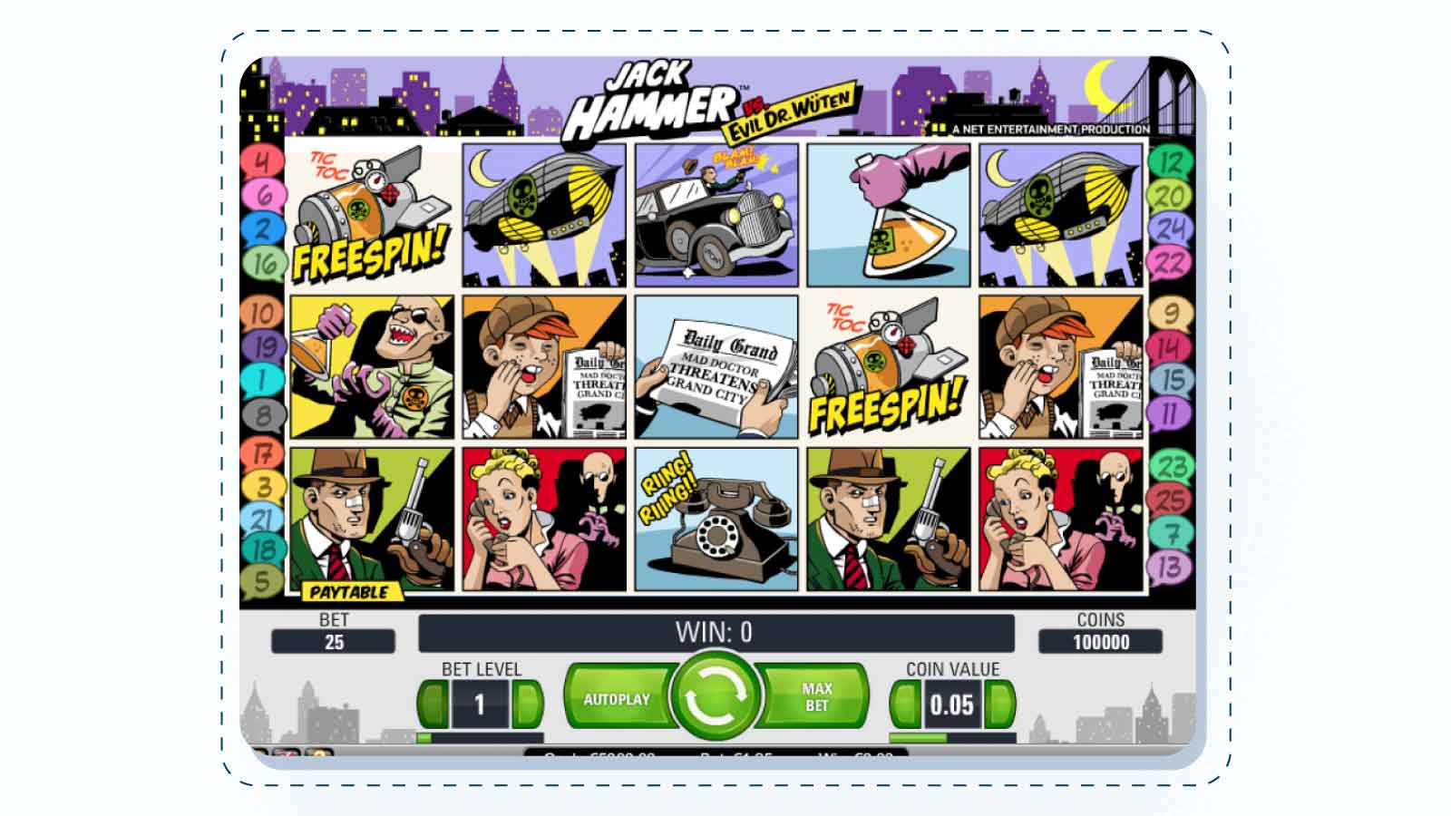 Jack Hammer – RTP 97.1% – NetEnt
