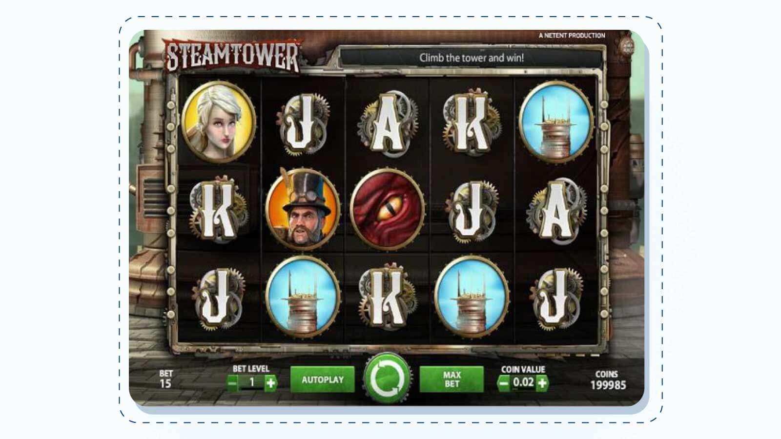 Steam Tower – RTP 97.04% – NetEnt