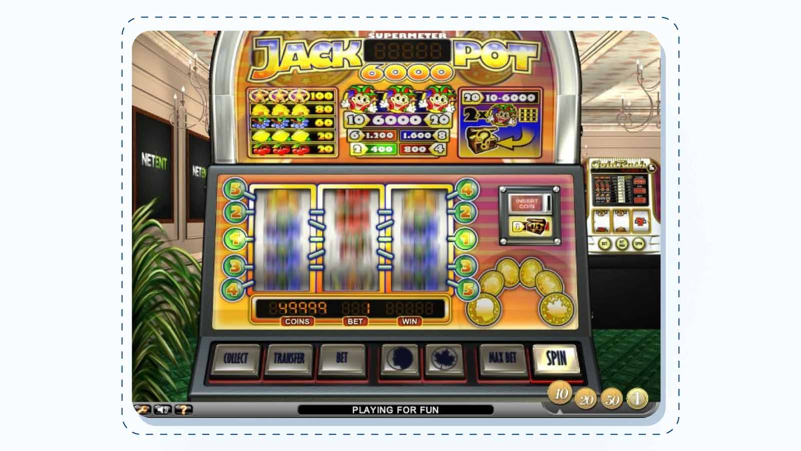 Jackpot 6000 – RTP 98.8% – NetEnt
