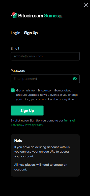 Step-by-Step Image Guide for Joining Bitcoin.com Games