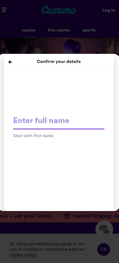 Visual Guide to the Casumo Casino Registration Process, Image 7.