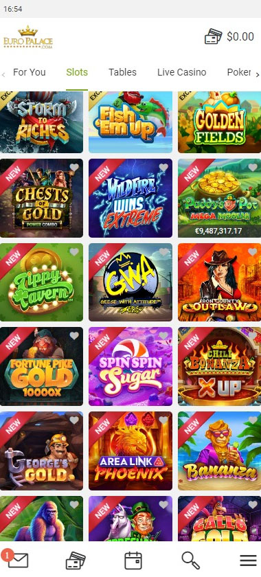 Предварительный просмотр Euro Palace Casino на мобильном 1