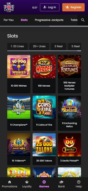 UK Casino Club Mobile Preview 1