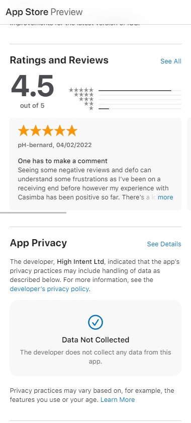 Casimba App Preview 2