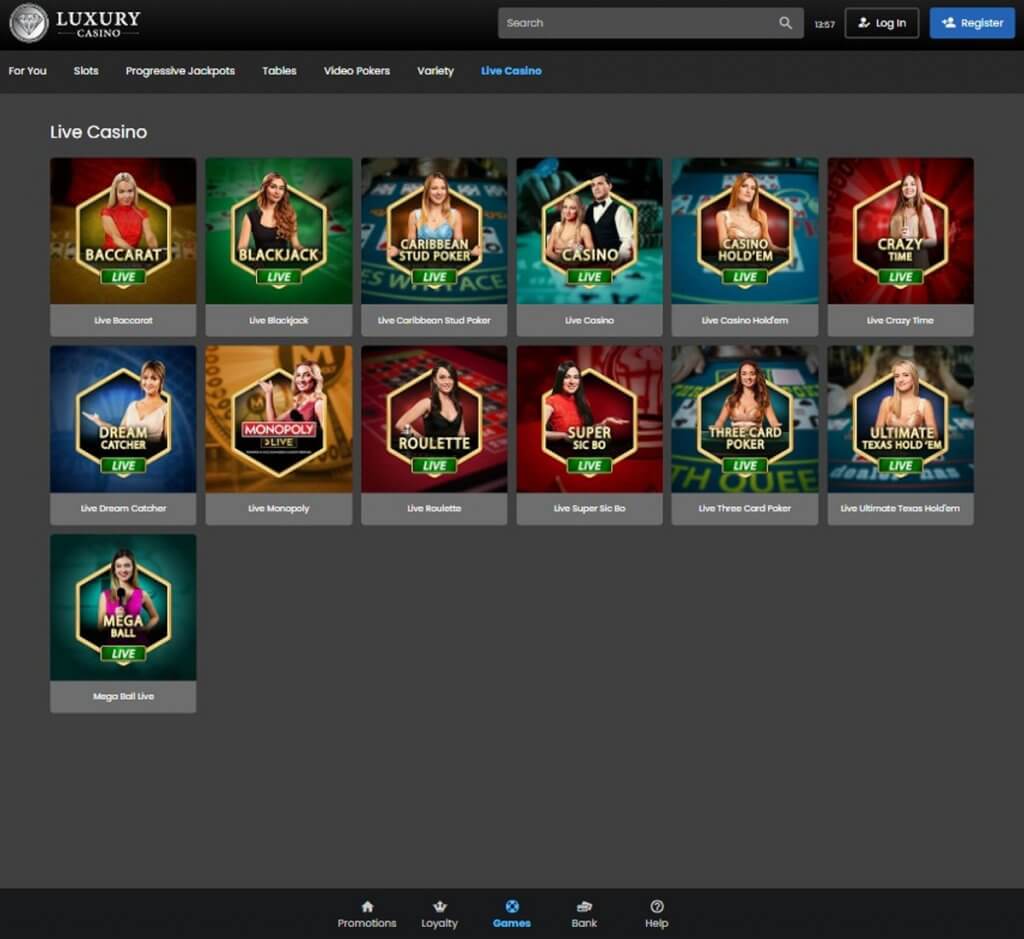 Luxury Casino Desktop Preview 1